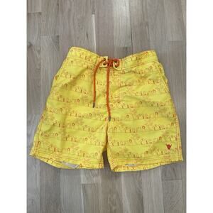Beach Bros Yellow Men’s Swim Shorts Large Mesh Lined Drawstring Resort Surf Vaca